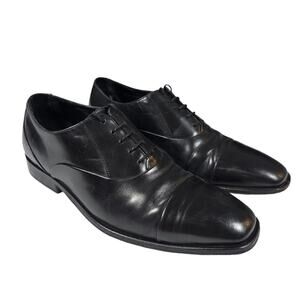 Brass Boot Walking Gloves Black Leather Oxford Dress Shoes Men's sz 9.5